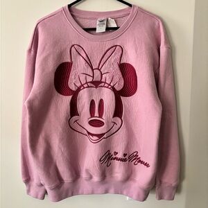 Disney Pink Minnie Mouse Crew Neck Sweater